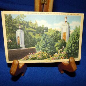 Vintage Full Color Memory Park & City Creek Canyon Postcard - Unused -